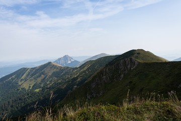 romantic mountain landscape in summer