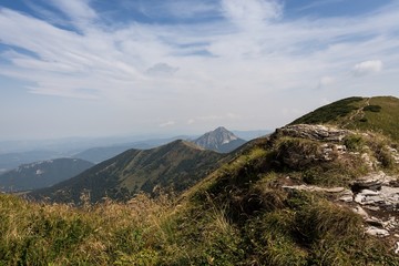 romantic mountain landscape in summer