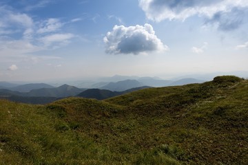 romantic mountain landscape in summer