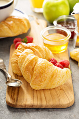 Croissants with jam and honey