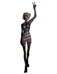 Political Character 3 D Rendering Giving Peace Sign