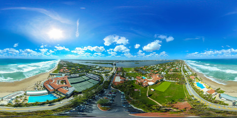 Fototapeta na wymiar Mar A Lago West Palm Beach Florida aerial spherical photo