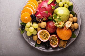 Exotic fruits platter