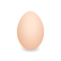 Realistic egg. Brown chicken egg. Vector 3D egg with shadows on white background. Easter egg template, food concept. AI10
