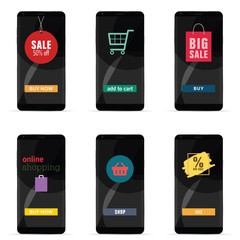 smartphone with sale and shopping symbol illustration