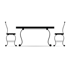 vintage chair and table vector