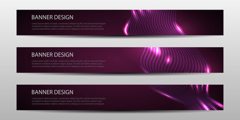 Abstract vector banners with bright wavy lines annual report design templates future Poster template design.