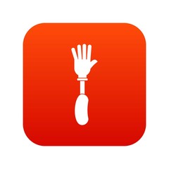 Prosthesis hand icon digital red