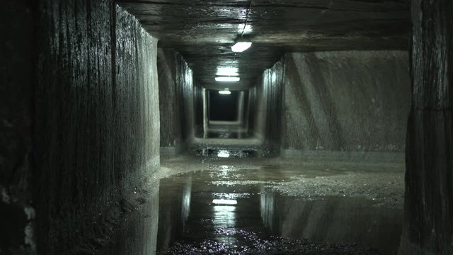 Salted walls on the hall of Turda Salt Mine