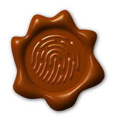 Chocolate seal, fingerprint symbol
