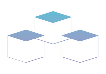 cubic set matrix geometric icons vector illustration design