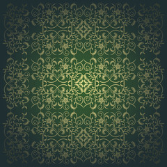 Baroque background green vintage