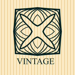 Fototapeta premium Vintage ornamental logo template with text. Vector illustration