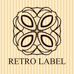 Vintage ornamental logo template with text. Vector illustration