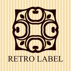 Vintage ornamental logo template with text. Vector illustration