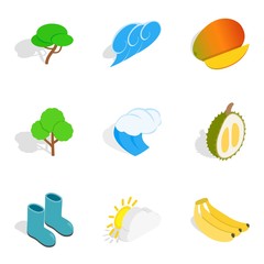 Eco viable icons set, isometric style