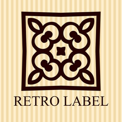 Vintage ornamental logo template with text. Vector illustration