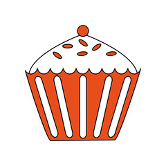 Cupcake sweet dessert vector illustration graphic design