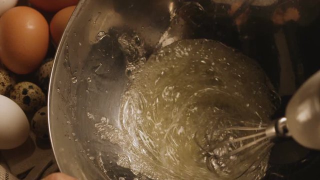 Whisk eggs with corolla