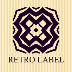 Vintage ornamental logo template with text. Vector illustration