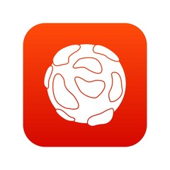 Beautiful planet icon digital red