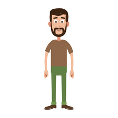 Young man smiling cartoon icon vector illustration graphic design