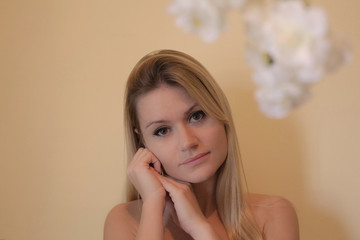 Young woman with beauty face.