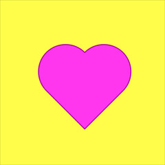 Heart on the yellow background