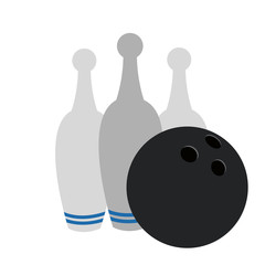 Bowling pins and ball icon vector illustration graphic design