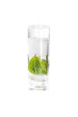 Shot with ice and herbs