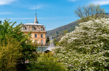 View of Botanical Gardens of Villa Taranto, located on the shore of Lake Maggiore in Pallanza,...