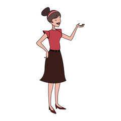 Retro woman with vintage clothes icon vector illustration graphic design