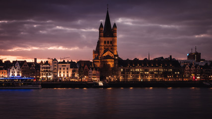 Cologne panorama at night