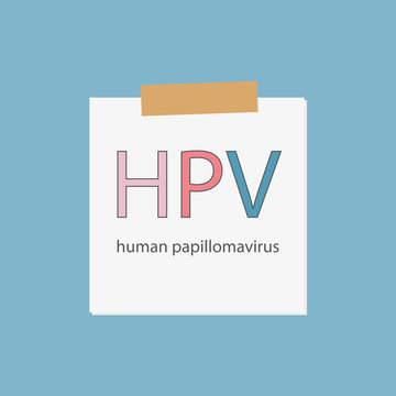 HPV Human Papillomavirus written in notebook paper- vector illustration