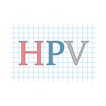 HPV (Human Papillomavirus) acronym on checkered paper sheet- vector illustration