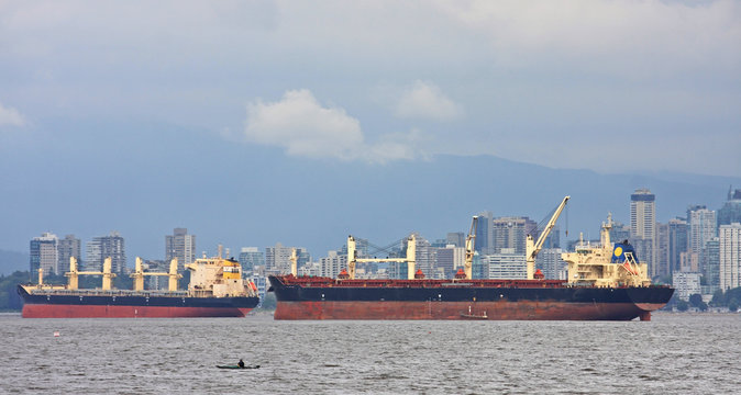Tankers in English Bay, Vancouver