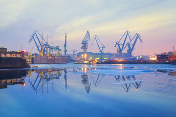 Shipyard at Dusk