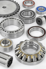 Close up of bearings isolated on white