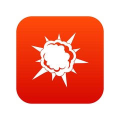 Powerful explosion icon digital red
