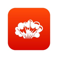 High powered explosion icon digital red