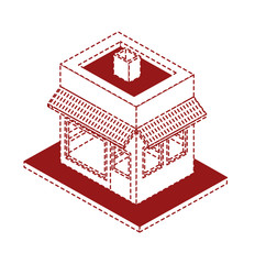 store building isometric icon vector illustration design