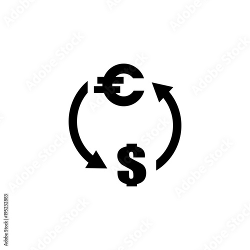 Exchange Money Vector Icon Simple Flat Symbol On White - 