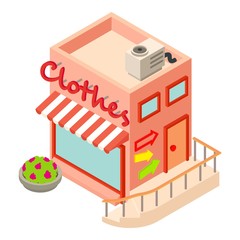 Clothes shop icon, isometric style