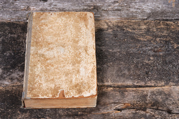 An old shabby book. Front view.