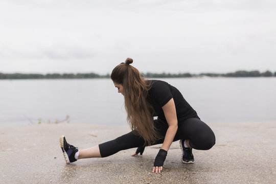 Streching on the street
