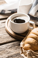 Coffee on a wooden table