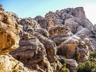 beautiful view of the mountains in Wadi Rum in Jordan