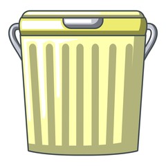 Garbage bucket icon, cartoon style