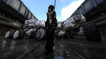 Space Base Heavy Equipment Science Fiction  3D Rendering © studio1media