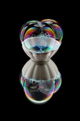 Bubble on creative china with Rainbow colors and reflections